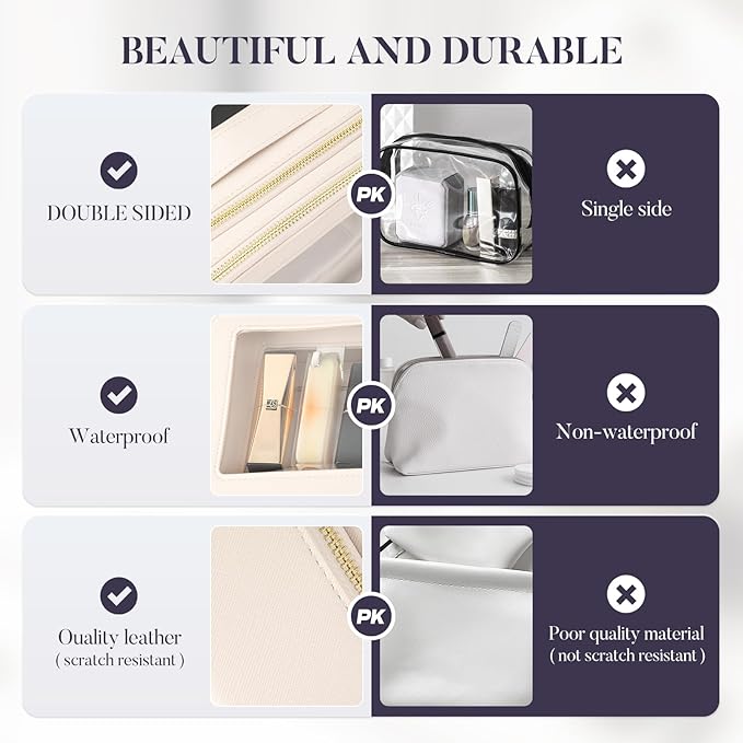 Double Layer Makeup Organizer Bag (Beige color)