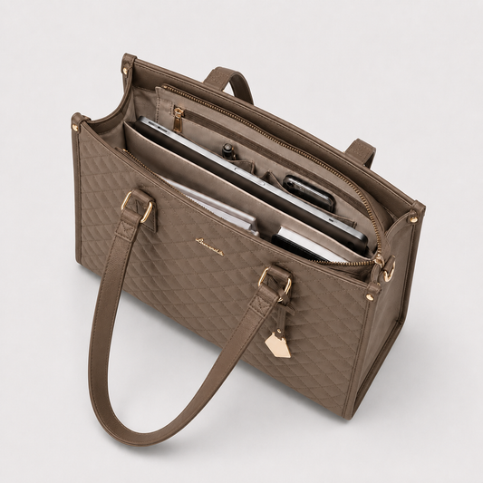 2-in-1 Women's Tote Bag - Laptop + Lunch, One Elegant Bag