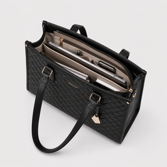 2-in-1 Women's Tote Bag - Laptop + Lunch, One Elegant Bag