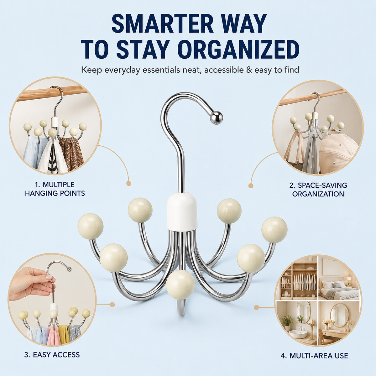 Umbrella Shape Cloth Hooks Organizer