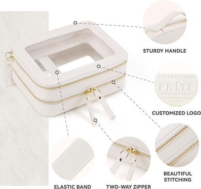 Double Layer Makeup Organizer Bag (Beige color)