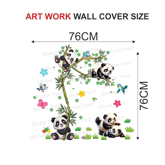 Cute Panda Wall Stickers for Kids – Magical Jungle Room Decor