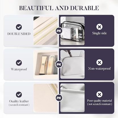 Double Layer Makeup Organizer Bag (Beige color)