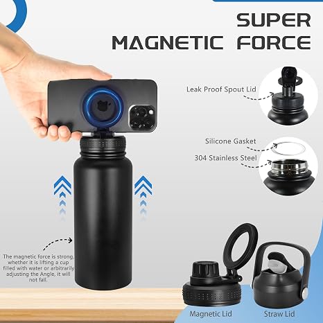 2-in-1 Magnetic Phone Stand Water Bottle ()