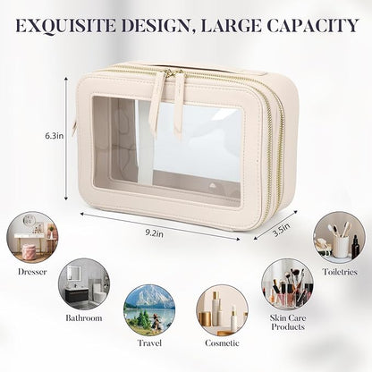 Double Layer Makeup Organizer Bag (Beige color)