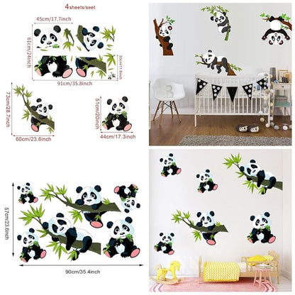 Cute Panda Wall Stickers for Kids – Magical Jungle Room Decor