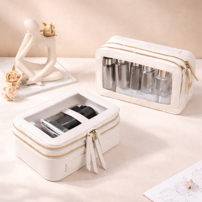 Double Layer Makeup Organizer Bag (Beige color)