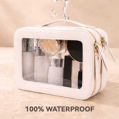 Double Layer Makeup Organizer Bag (Beige color)