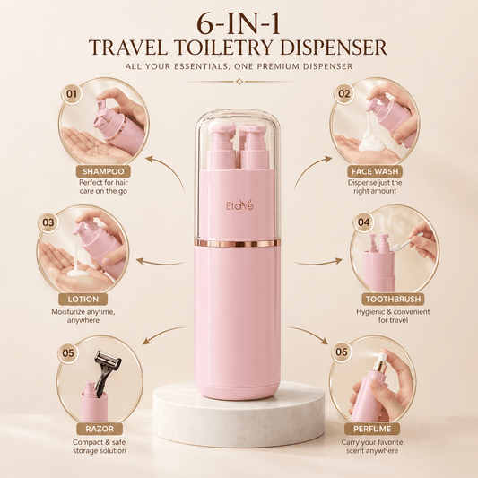 Premium 6-in-1 Travel Toiletry Dispenser