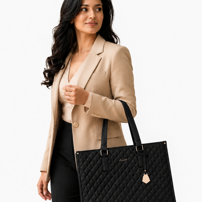 2-in-1 Women's Tote Bag - Laptop + Lunch, One Elegant Bag