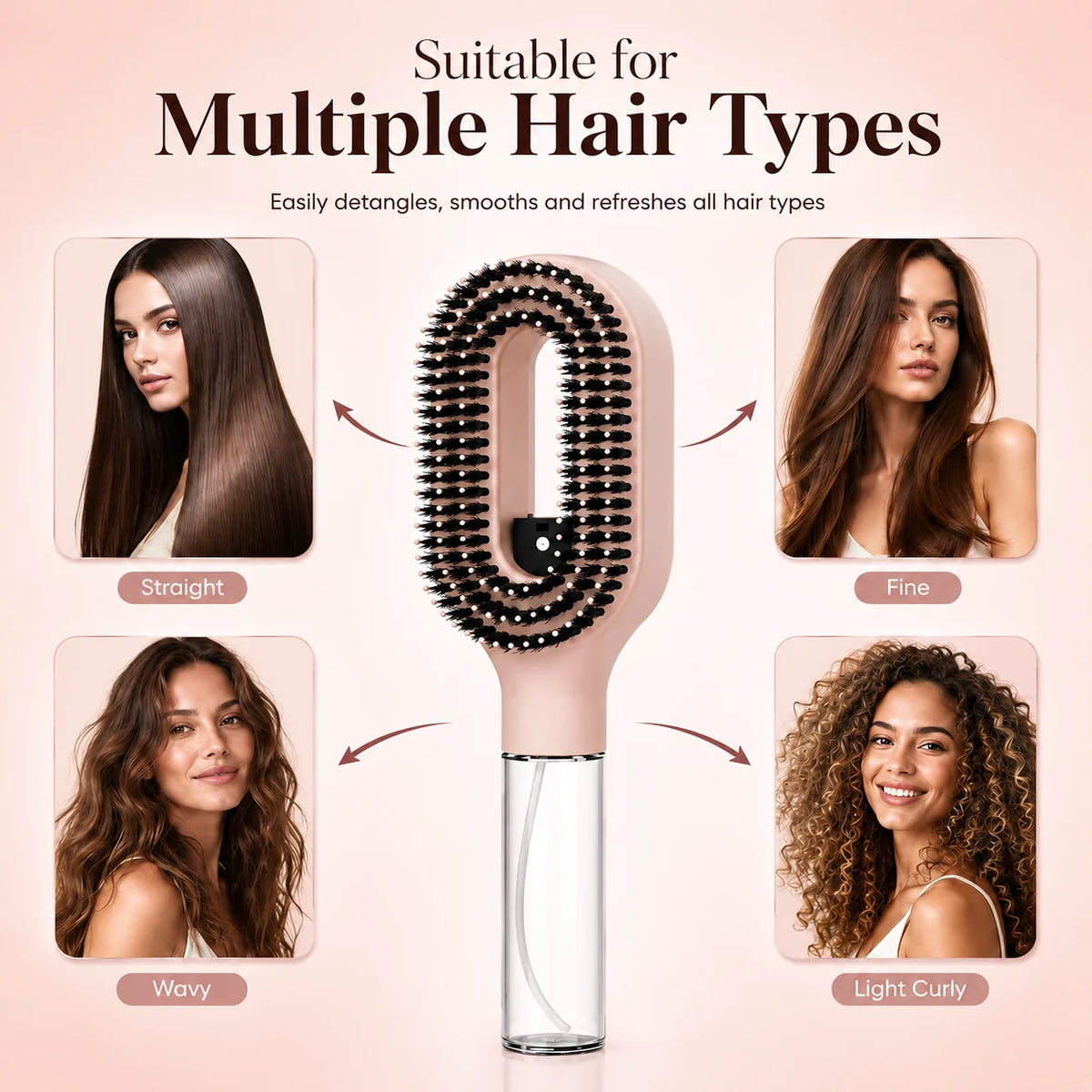 Mist & Detangle Hair Spray Brush