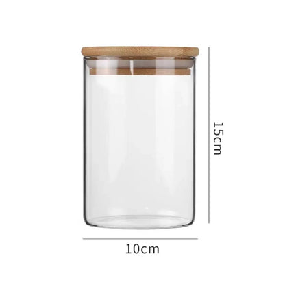 Glass Storage Jars with Bamboo Lids