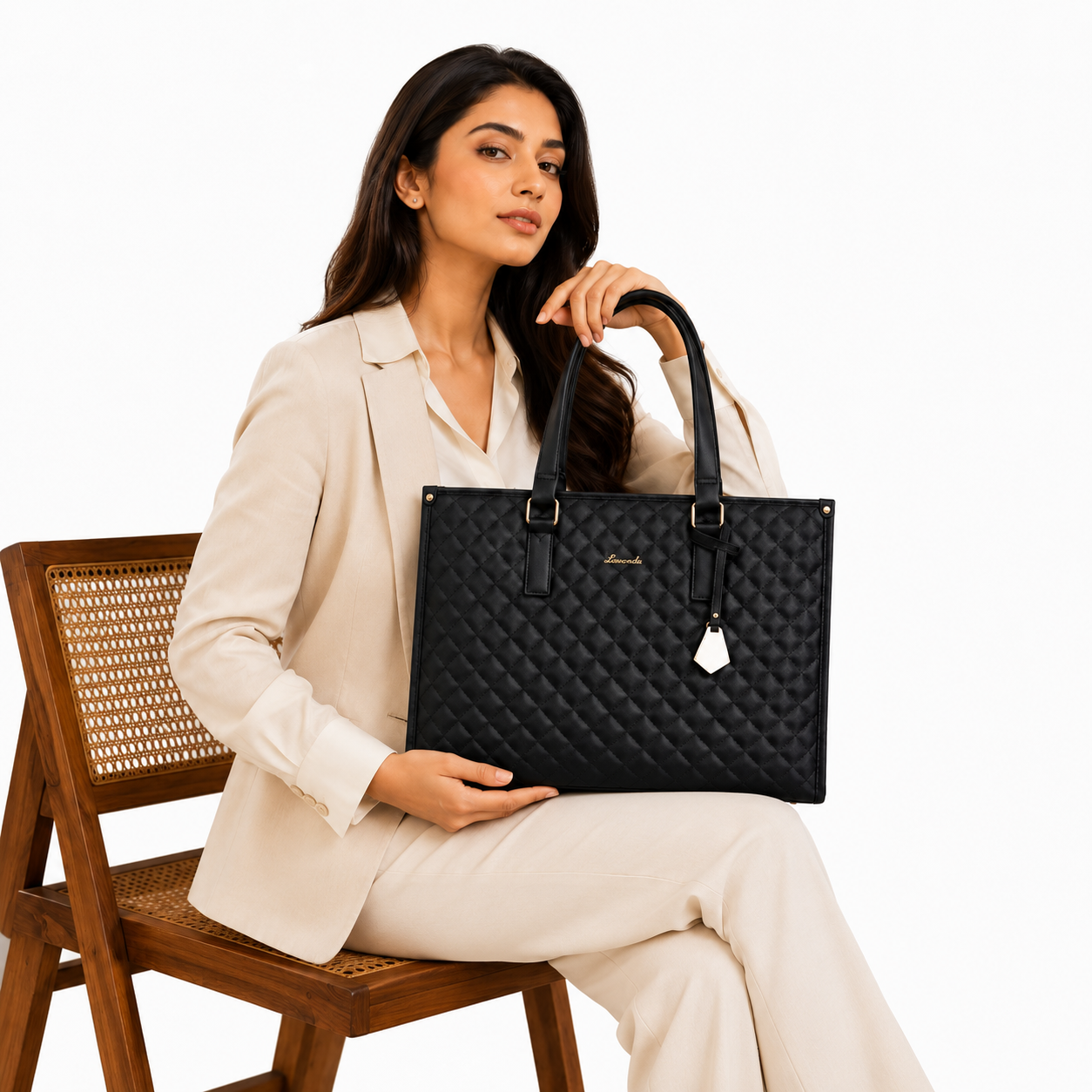 2-in-1 Women's Tote Bag - Laptop + Lunch, One Elegant Bag