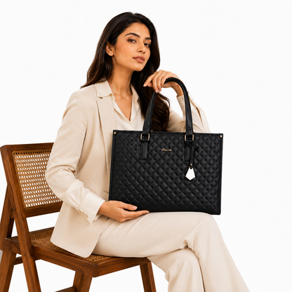 2-in-1 Women's Tote Bag - Laptop + Lunch, One Elegant Bag