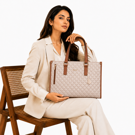 2-in-1 Women's Tote Bag - Laptop + Lunch, One Elegant Bag