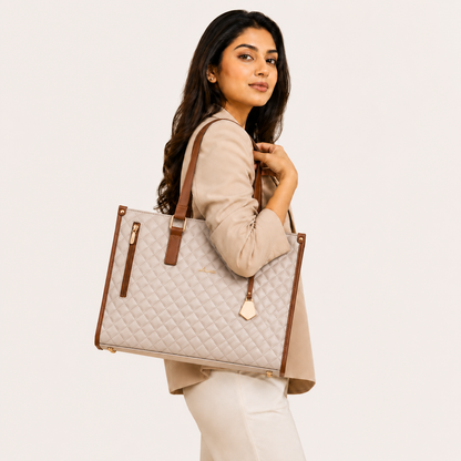 2-in-1 Women's Tote Bag - Laptop + Lunch, One Elegant Bag
