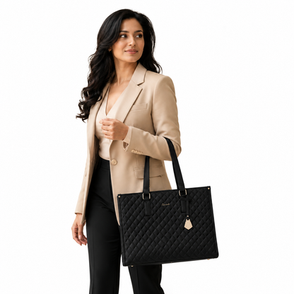 2-in-1 Women's Tote Bag - Laptop + Lunch, One Elegant Bag