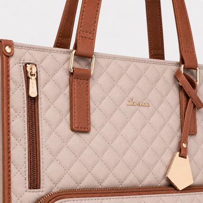 2-in-1 Women's Tote Bag - Laptop + Lunch, One Elegant Bag