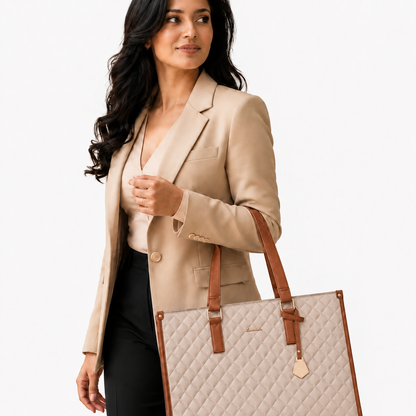 2-in-1 Women's Tote Bag - Laptop + Lunch, One Elegant Bag